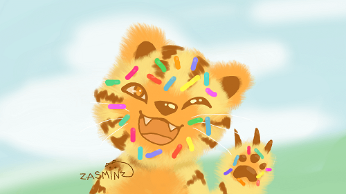 a donut tiger cat drawing by zasminz
