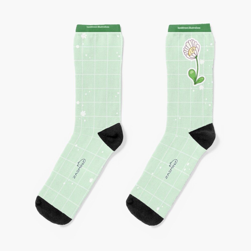 Flower Days Illustration on Socks